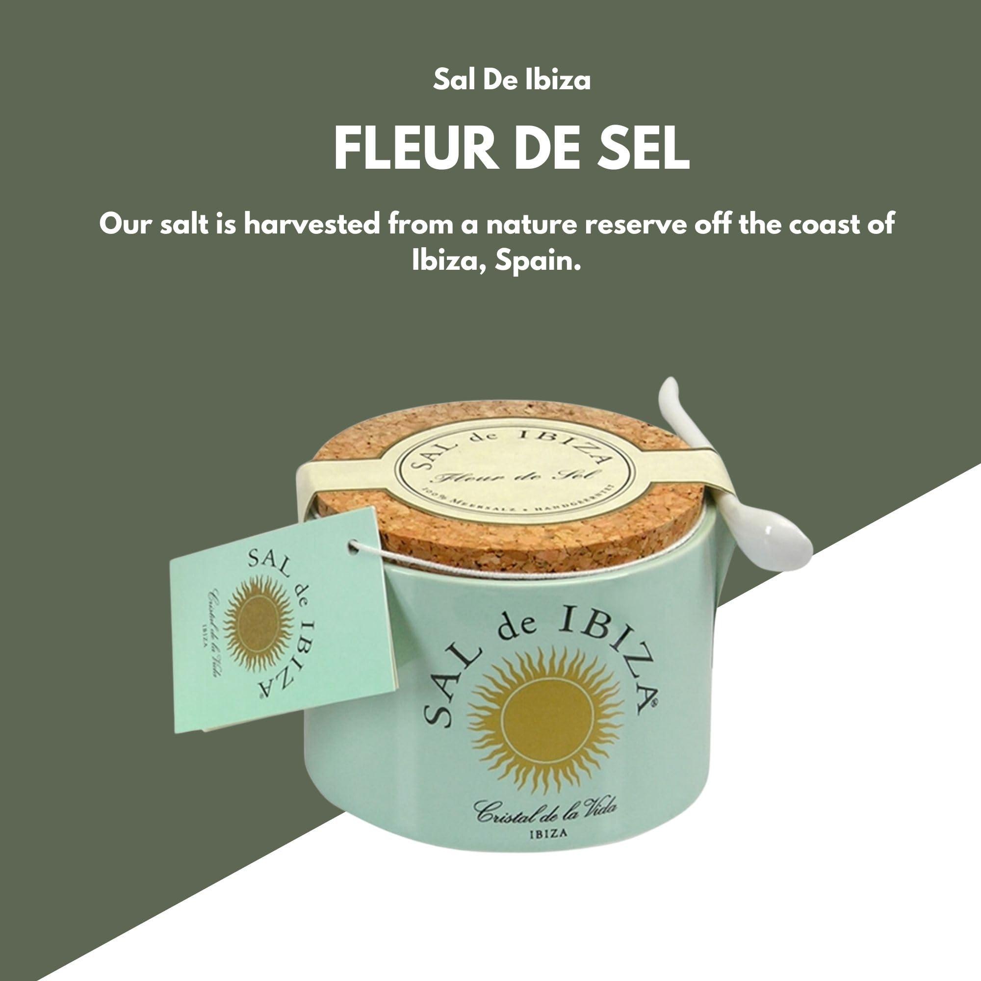 Sal de Ibiza Sal De Ibiza Fleur de Sel, Ceramic Jar, 4.4-Ounce
