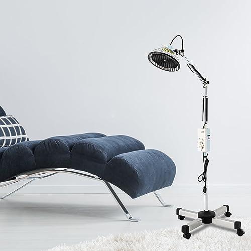 SanBouSi SanBouSi Far Infrared Light 250W 360 Rotating Adjustable Mineral Infrared Heat Lamp Timing Function Therapy Light Rolling Lamp for Relieve Joint Pain and Muscle Aches