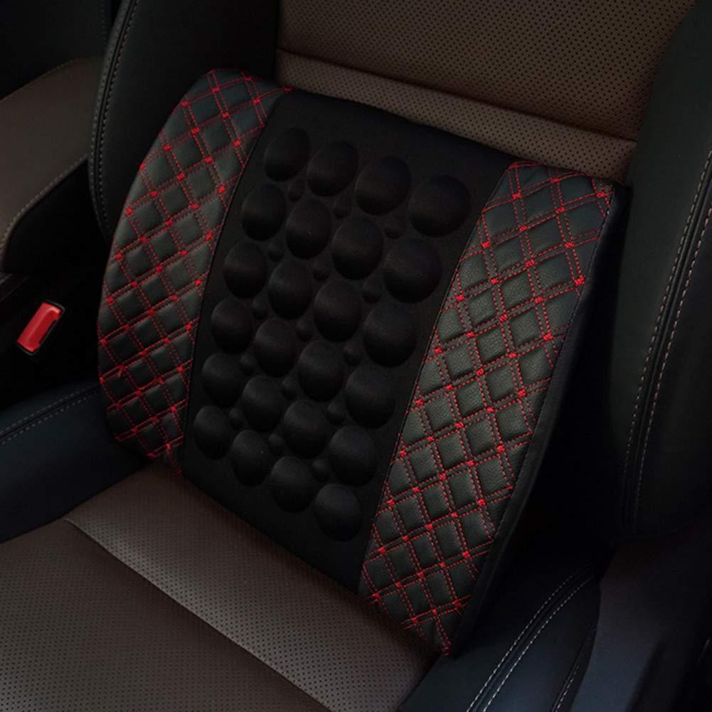 Shentesel Shentesel Massage Cushion Car Electric Vehicle Seat Back Waist Support Lumbar Pad Massager - Black + White