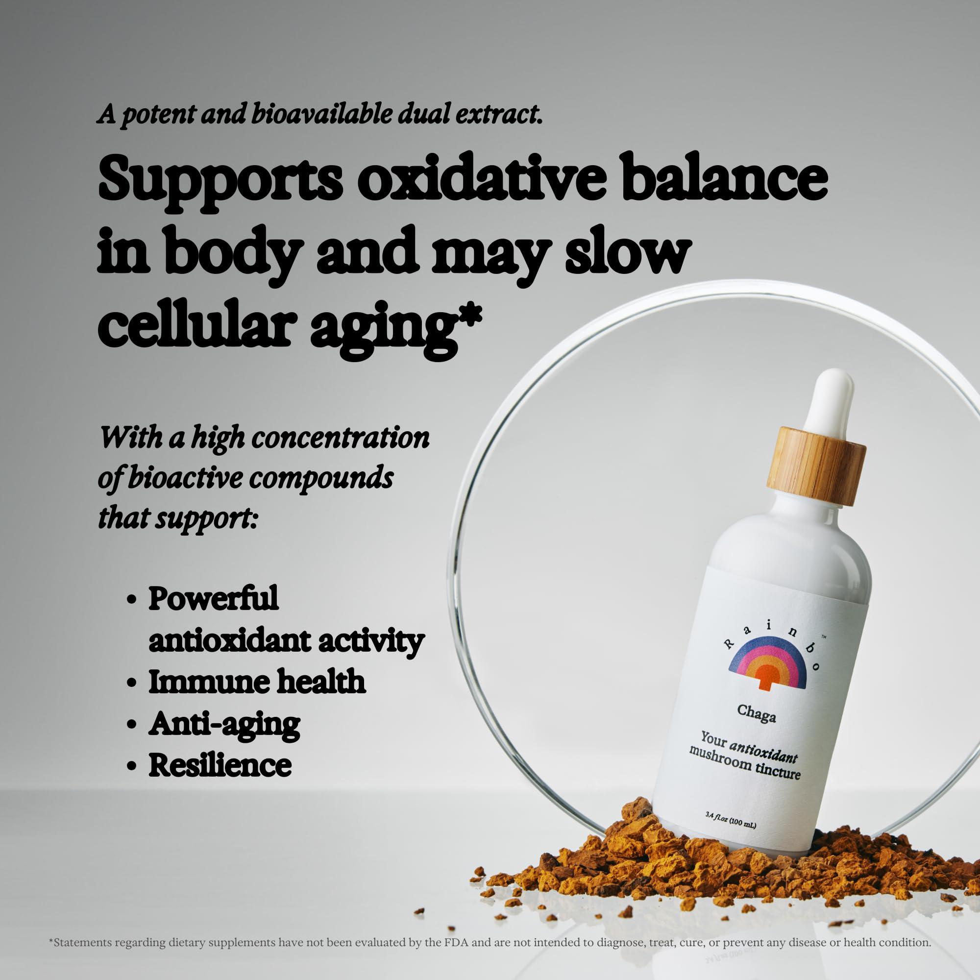 Rainbo Rainbo Mushroom Bundle, Reishi Mushroom Extract + Chaga Mushroom Tincture, Dual Extract Daily Mushroom Tinctures for Comprehensive Immune Support, Vegan Liquid Mushroom Supplements