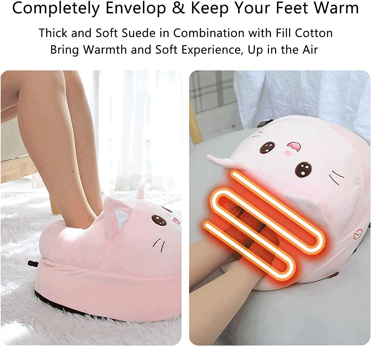 QINERSAW QINERSAW Electric Foot Warmer,Massage Foot Heater for Home and Office,Plug-in Warm Foot Pad,3-Speed Adjustment,Foot Warmer Under Desk Unisex,Machine Washable,Grey (Color : Pink2)
