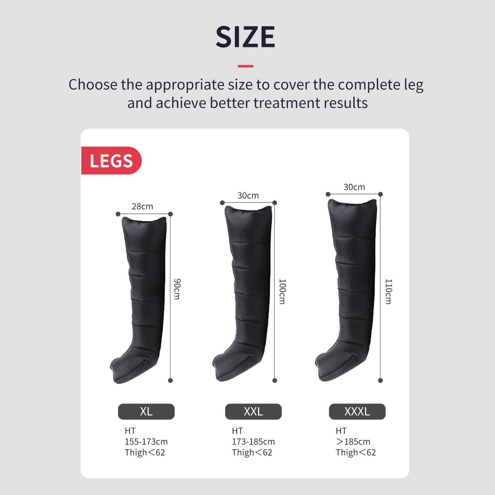 JILITEC JILITEC Leg Recovery System,Compression Boots,Sequential Compression Device,Recovery Boots,Dynamic Compression Massage for Recovery in Athletes (XXL, Black)