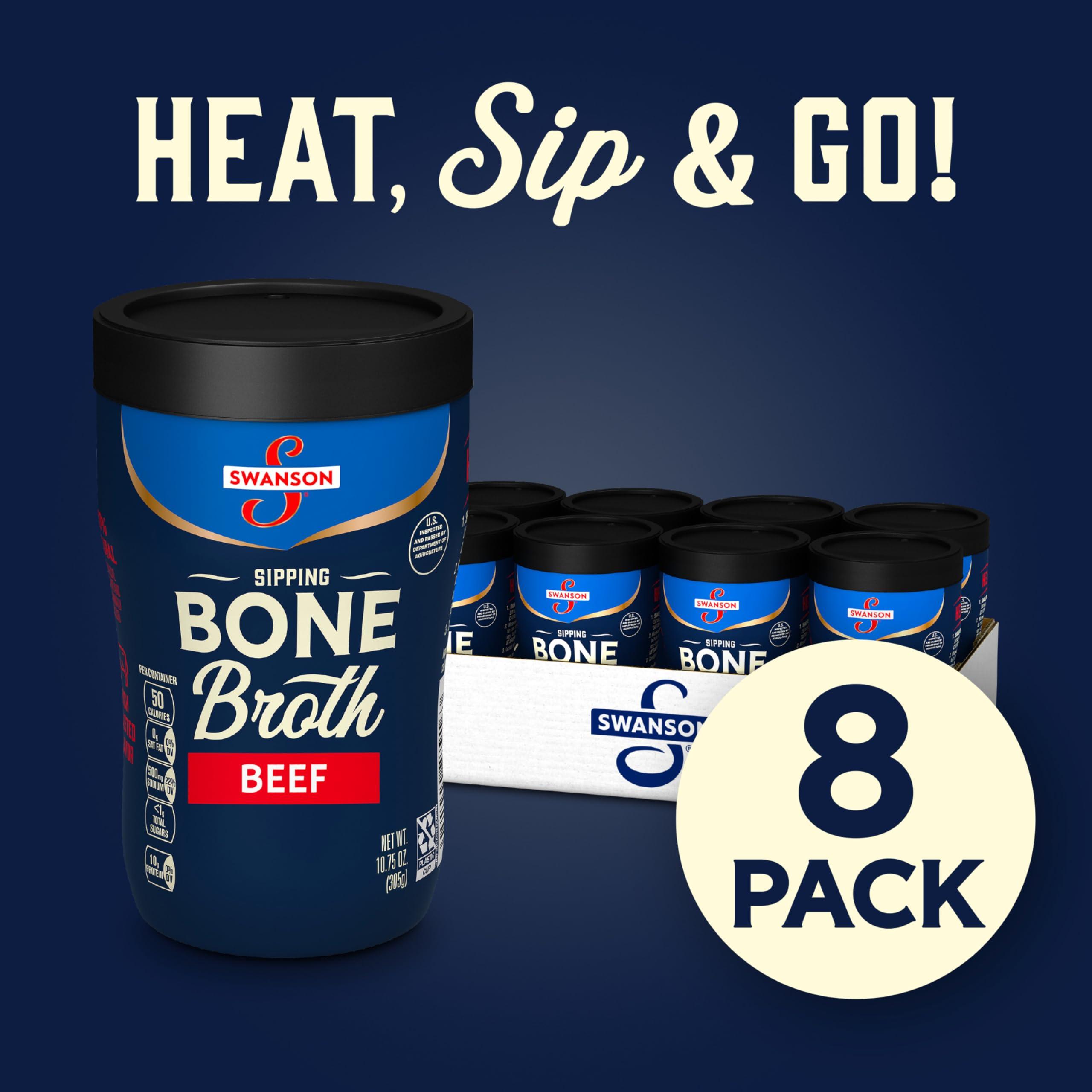 Swanson Swanson Sipping Bone Broth, Beef Bone Broth, 10.75 OZ Cup