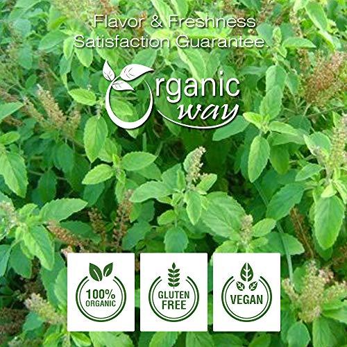 Organic Way Organic Way Holy Tulsi / Holy Basil Herb Cut & Sifted (Ocimum tenuiflorum) - Organic & Kosher Certified | Raw, Vegan, Non GMO & Gluten Free | USDA Certified | Origin - India (1 LBS / 16 Oz)