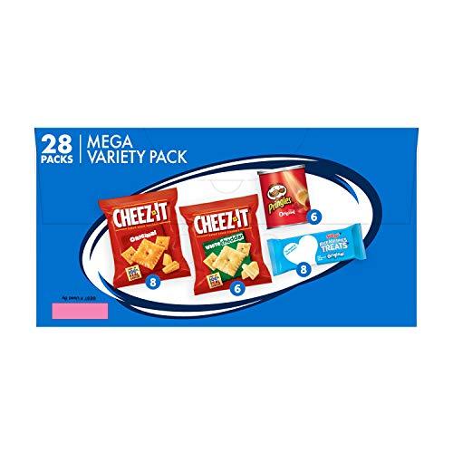 Cheez-It Kellogg's Mega Variety Pack, Lunch Snacks, Office and Kids Snacks, Variety Pack, 28.1oz Box (28 Packs)