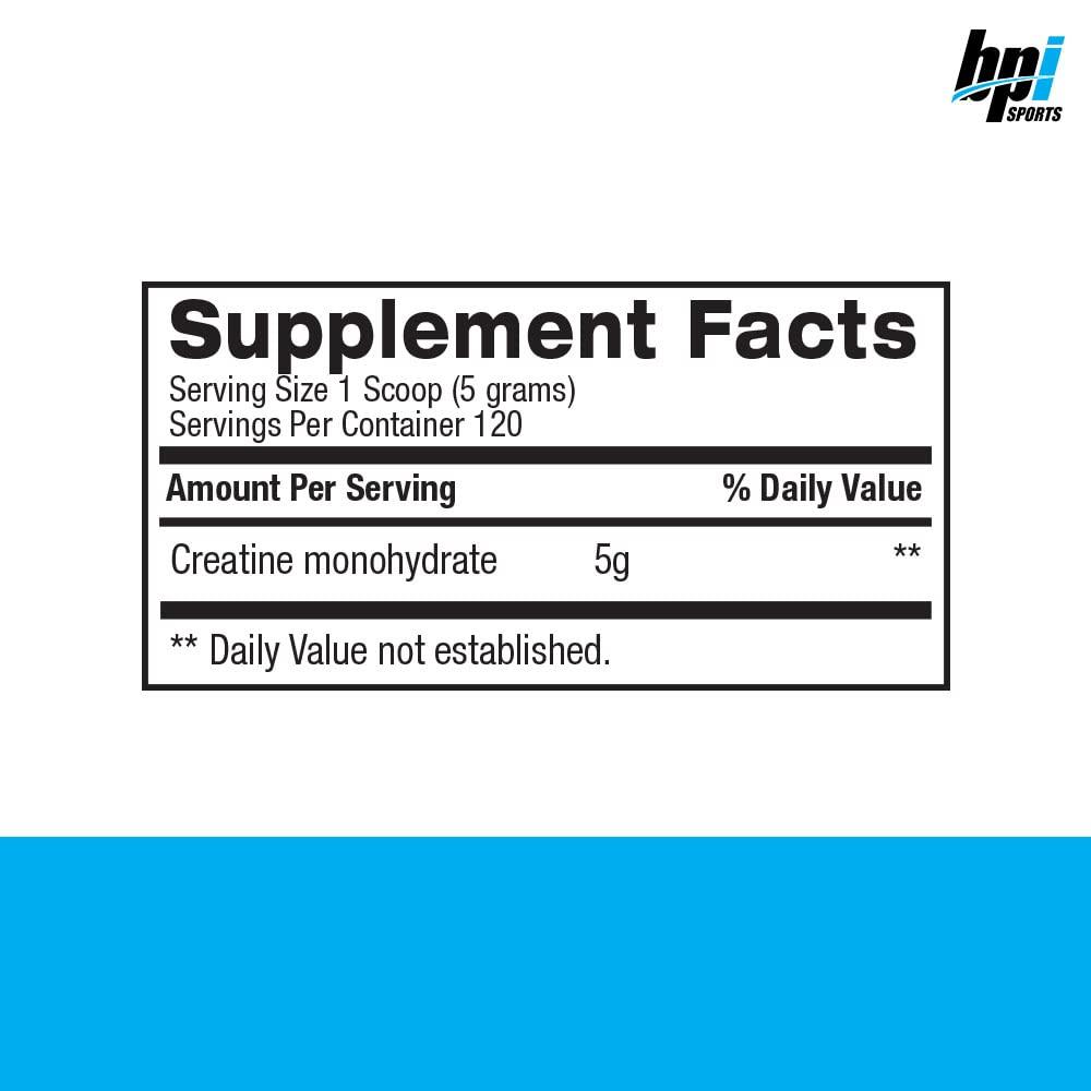 BPI Sports BPI Sports Micronized Creatine - Increase Strength - Reduce Fatigue - Lean Muscle Building - 100% Pure Creatine - Better Absorption - Supports Muscle Growth - Unflavored - 120 Servings - 21.16 Ounce