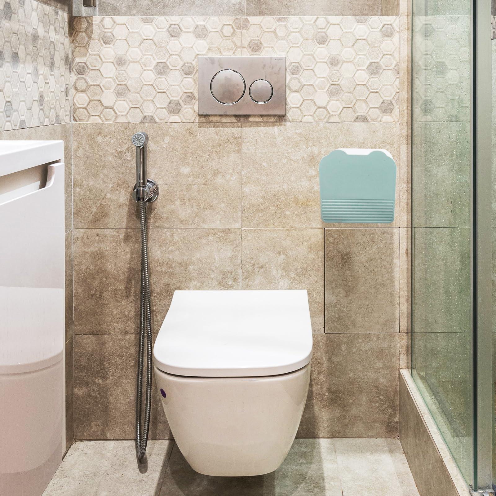 Xuezoioy Pad and Tampon Organizer for Bathroom,Plastic Green Sanitary Napkin Storage Container 6x6x3.5 inches Sanitary Pad Holder for Women Bathroom,Feminine Products Organizer(with 100pcs Sanitary Trash Bags)