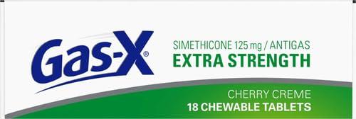 Gas-X Gas-X Extra Strength Chewable Gas Relief Tablets with Simethicone 125 mg, Cherry - 18 Count (Pack of 2)