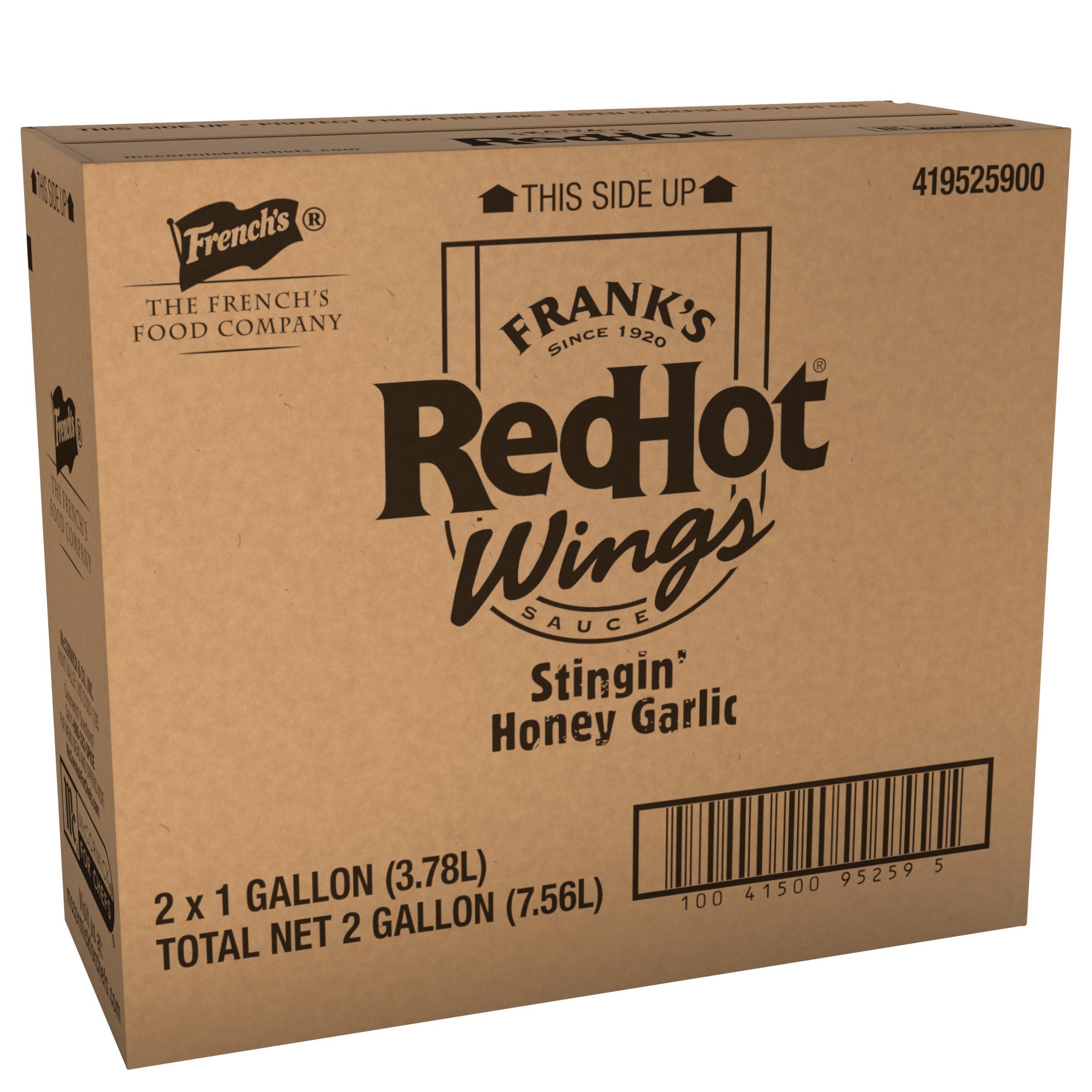 Frank's RedHot Frank\'s RedHot Stingin\' Honey Garlic Sauce, 1 gal (Pack of 2) - Two Gallon Bulk Containers of Stingin\' Honey Garlic Sauce for Entrees, Sides, Veggies, Wings, Bar Bites, and Dipping Sauces