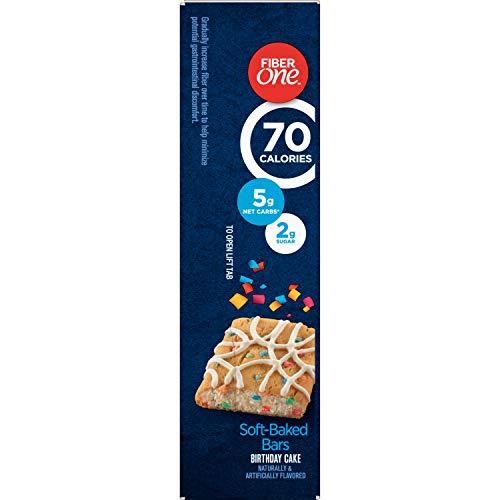 Fiber One Fiber One 70 Calorie Soft-Baked Bars, Birthday Cake, Snack Bars, 18 ct (Pack of 8)
