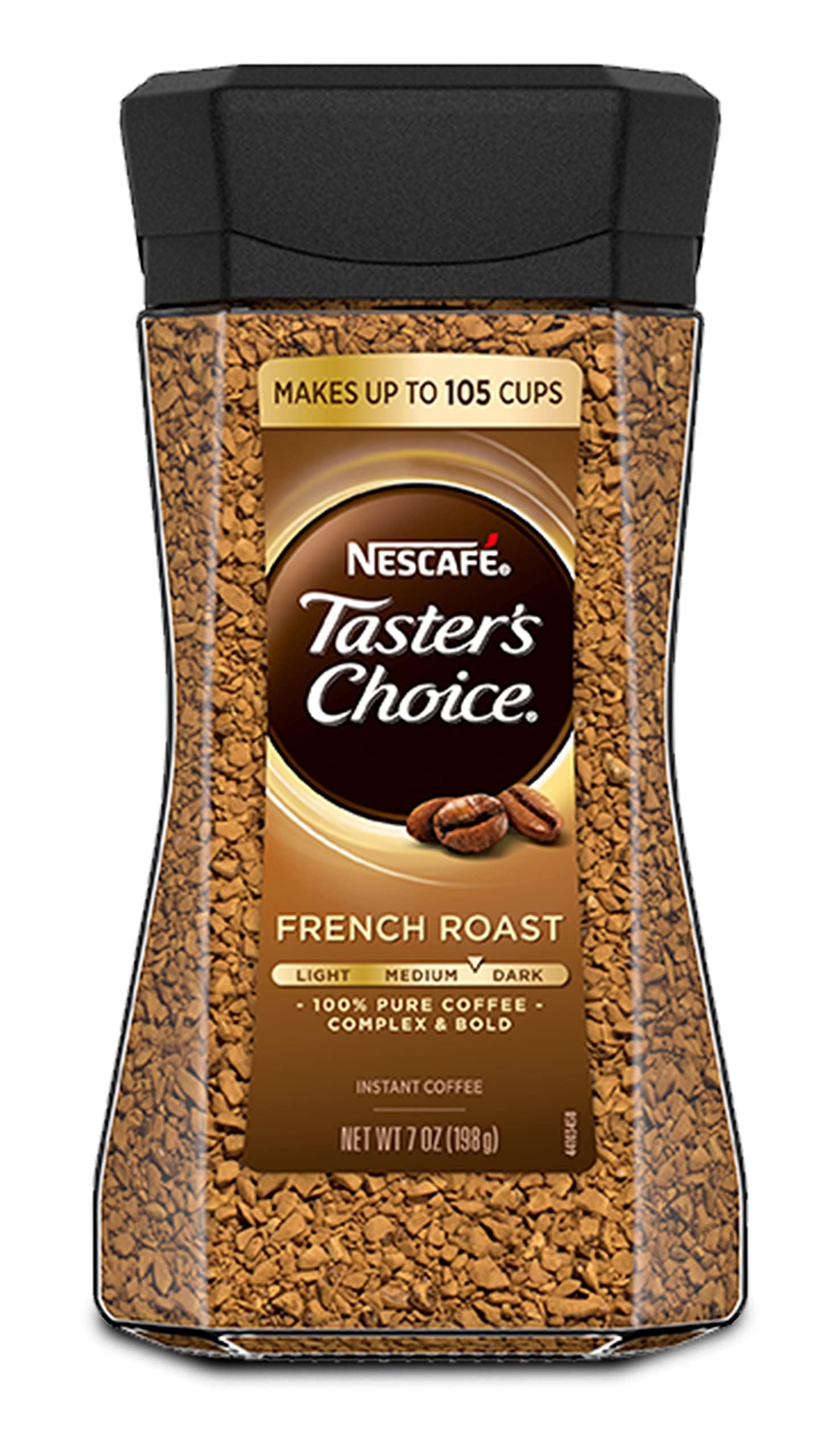 Nescafé Tasters Choice French Roast Instant Coffee, New Jar, 2 Bottles x 7 Oz Canister.