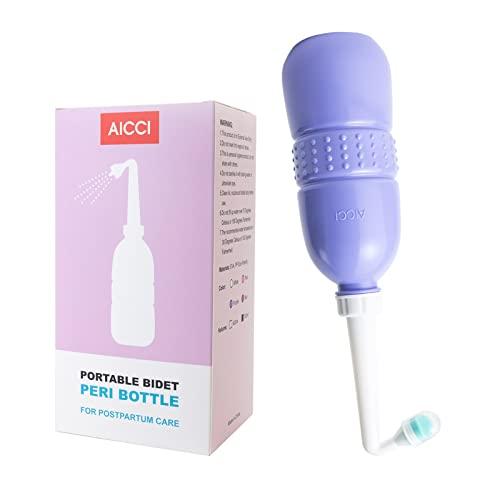 aicci aicci Peri Bottle for Postpartum Care, Portable Travel Bidet for Women, 17oz Large Capacity Perineal Bottle for Feminine Hygiene with Travel Bag and Angled Nozzle (Purple)