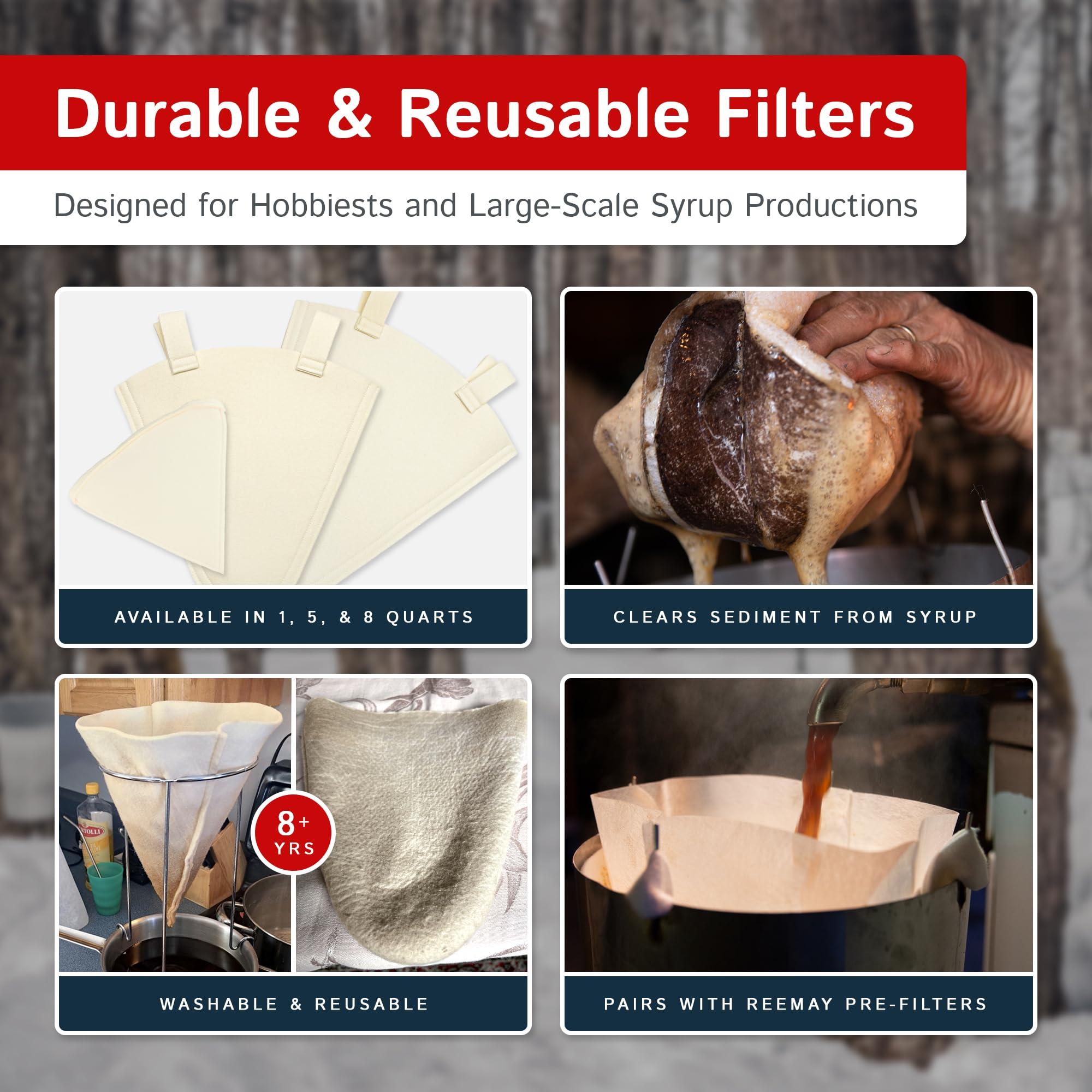 The Felt Store The Felt Store Wool Maple Syrup Filter Cone - Heavy Duty Filter for Clearing Sediment, Easy to Mount & Hang, Reusable Maple Syrup Strainer and Filter