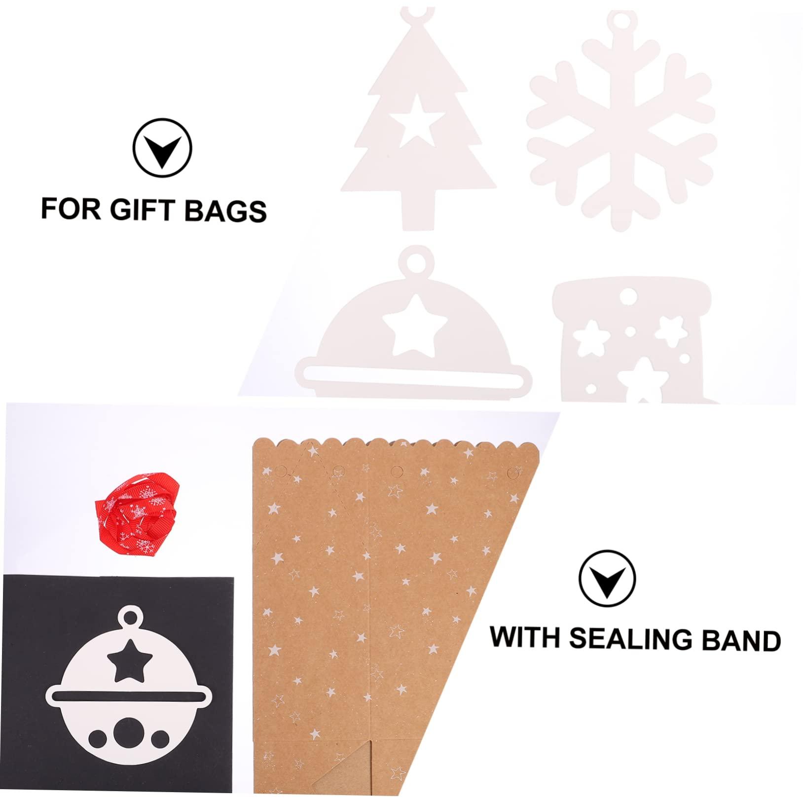 LALAFINA LALAFINA Food Bags 12pcs packing box holiday bags holiday candy bags santa claus sack christmas bags christmas ornament s food packing bags child biscuit bag tag kraft paper