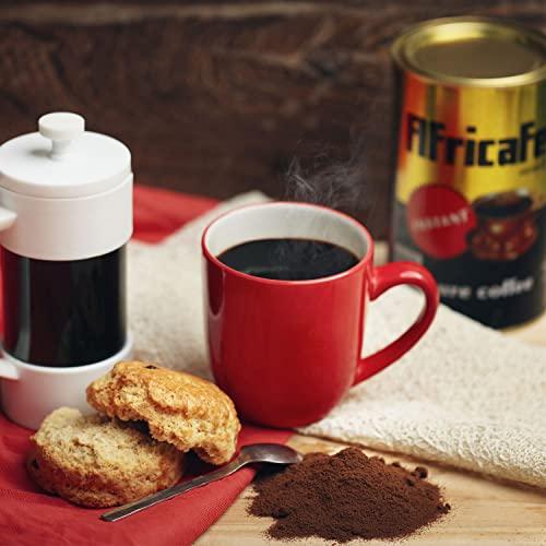 AFRI TEA & COFFEE BLENDERS 1963 AFRICAFE - Organic Instant Coffee - Tanzania - 100% Arabica and Robusta - 250g Metal Tin