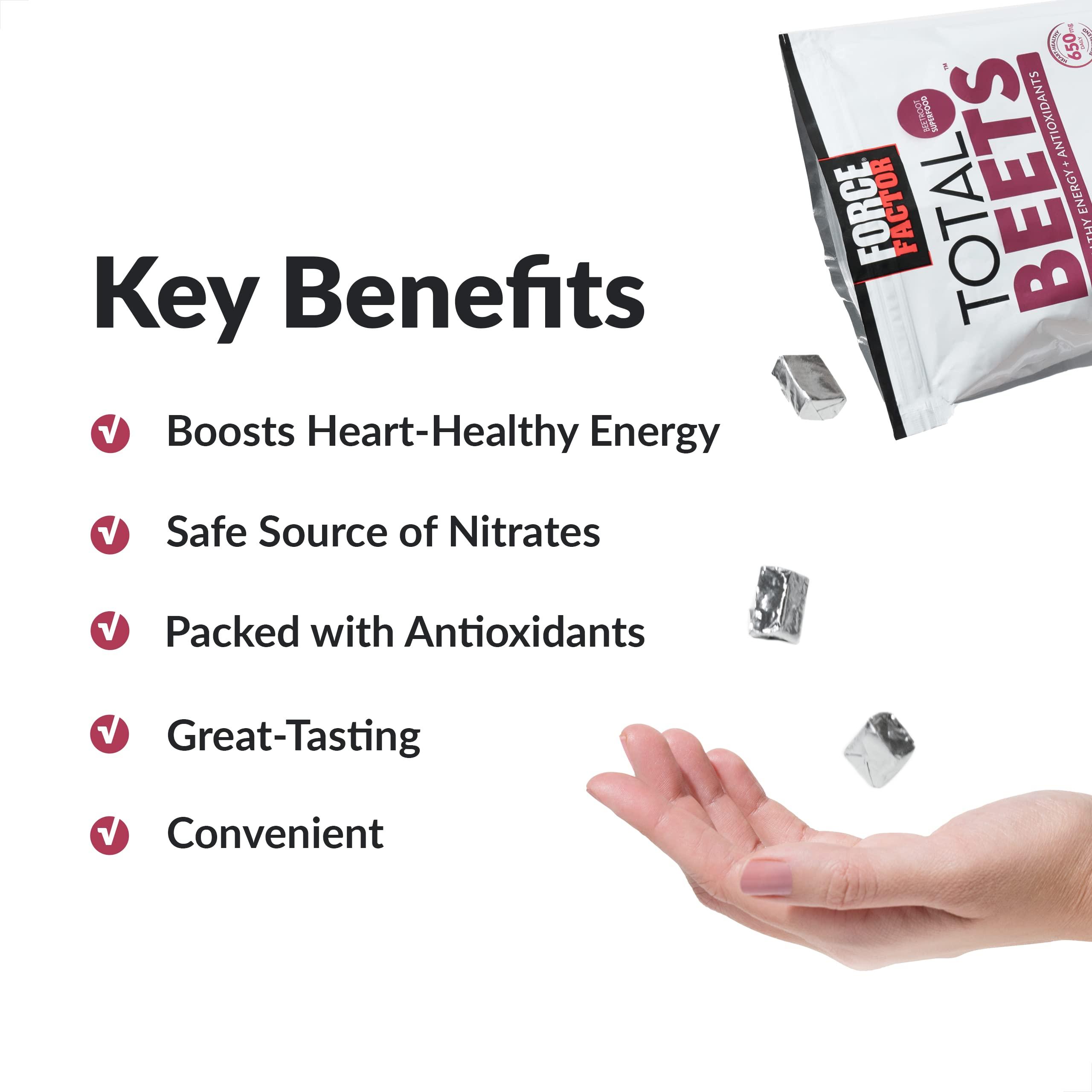 Force Factor Force Factor Blood Pressure & Total Beets Chews Nitric Oxide Cardiovascular Support Grapeseed Antioxidants 120 Count & 60 Chews