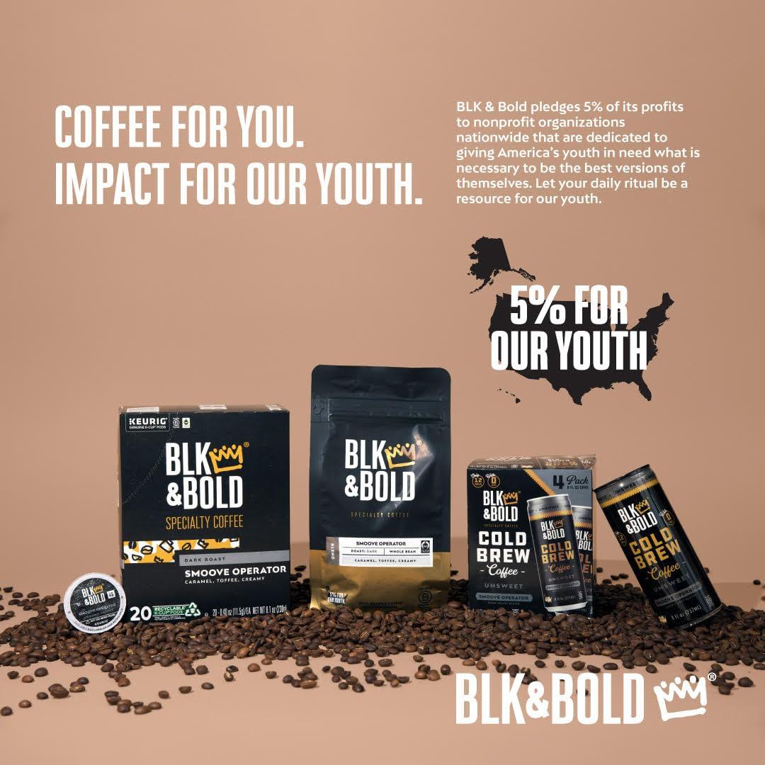 BLK & Bold BLK & Bold Ground Coffee, Smoove Operator Premium Dark Roast, 100% Arabica Beans, 12 oz Bag