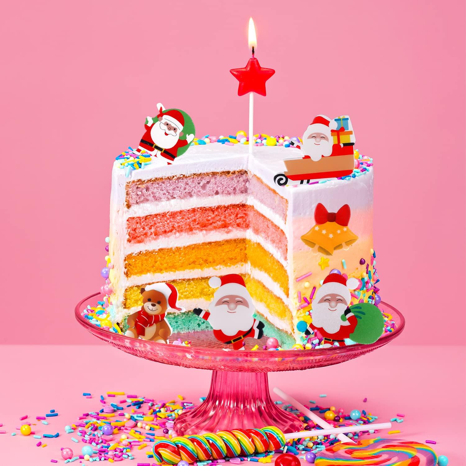 TOYMIS 300pcs Edible Christmas Cake Decorations, Edible Wafer Paper Christmas Cupcake Decorations Edible Christmas Cake Toppers for Xmas Festival birthday Party Food Decor