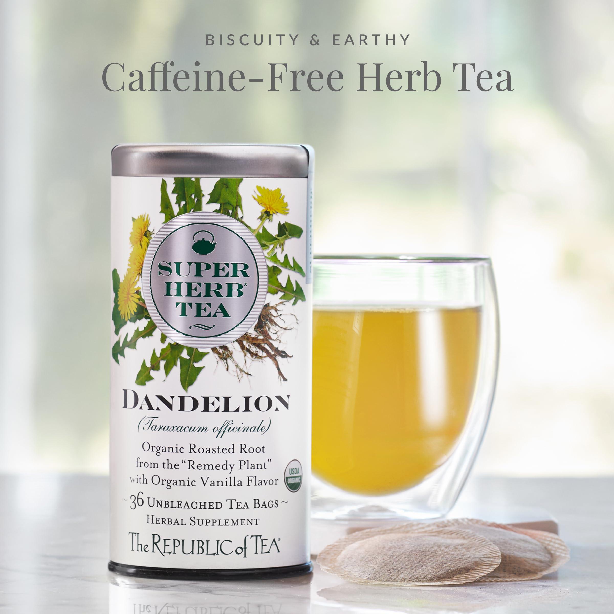The Republic of Tea The Republic of Tea Organic Dandelion SuperHerb Tea Tin, 36 Herbal Tea Bags, Naturally Caffeine-Free