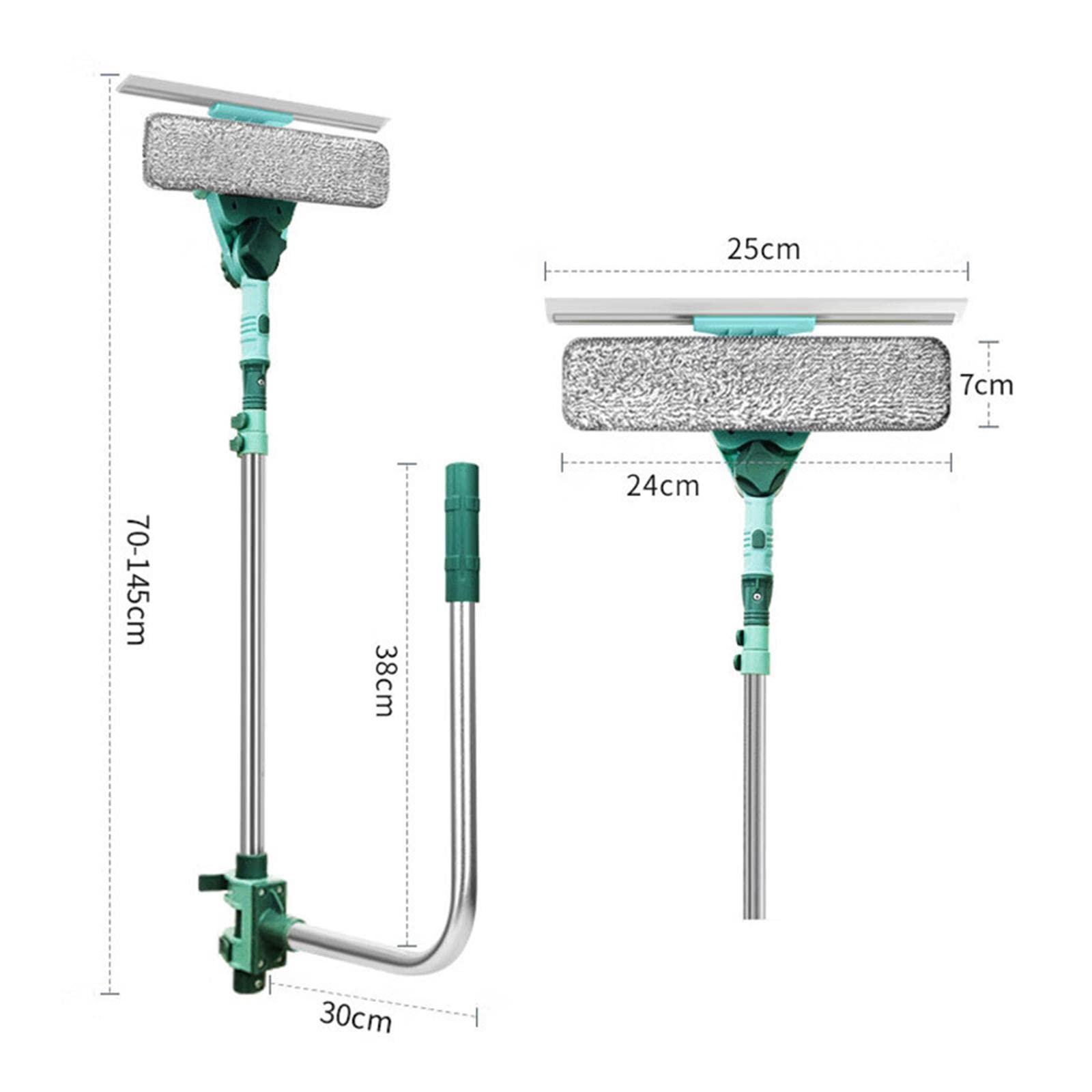 IEUDNS IEUDNS Window Squeegee Cleaner, 3 in 1,U Shape Cleaner Kits with Extension Pole, Telescopic Double Sided Cleaner for High Floor, Window
