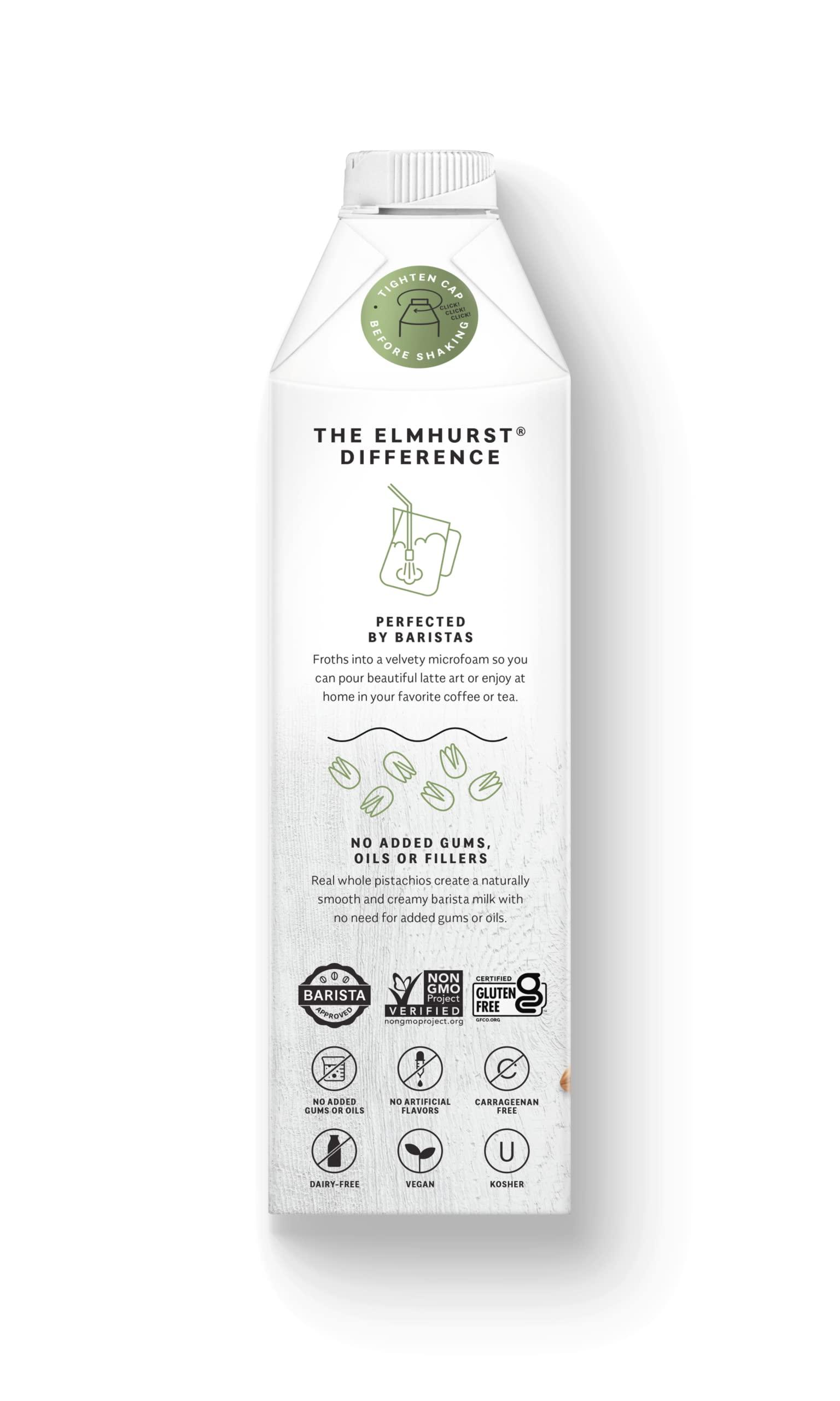 Elmhurst Elmhurst 1925 Barista Edition Pistachio Milk, Plant-Based, Vegan, 32 Ounce (Pack of 6)