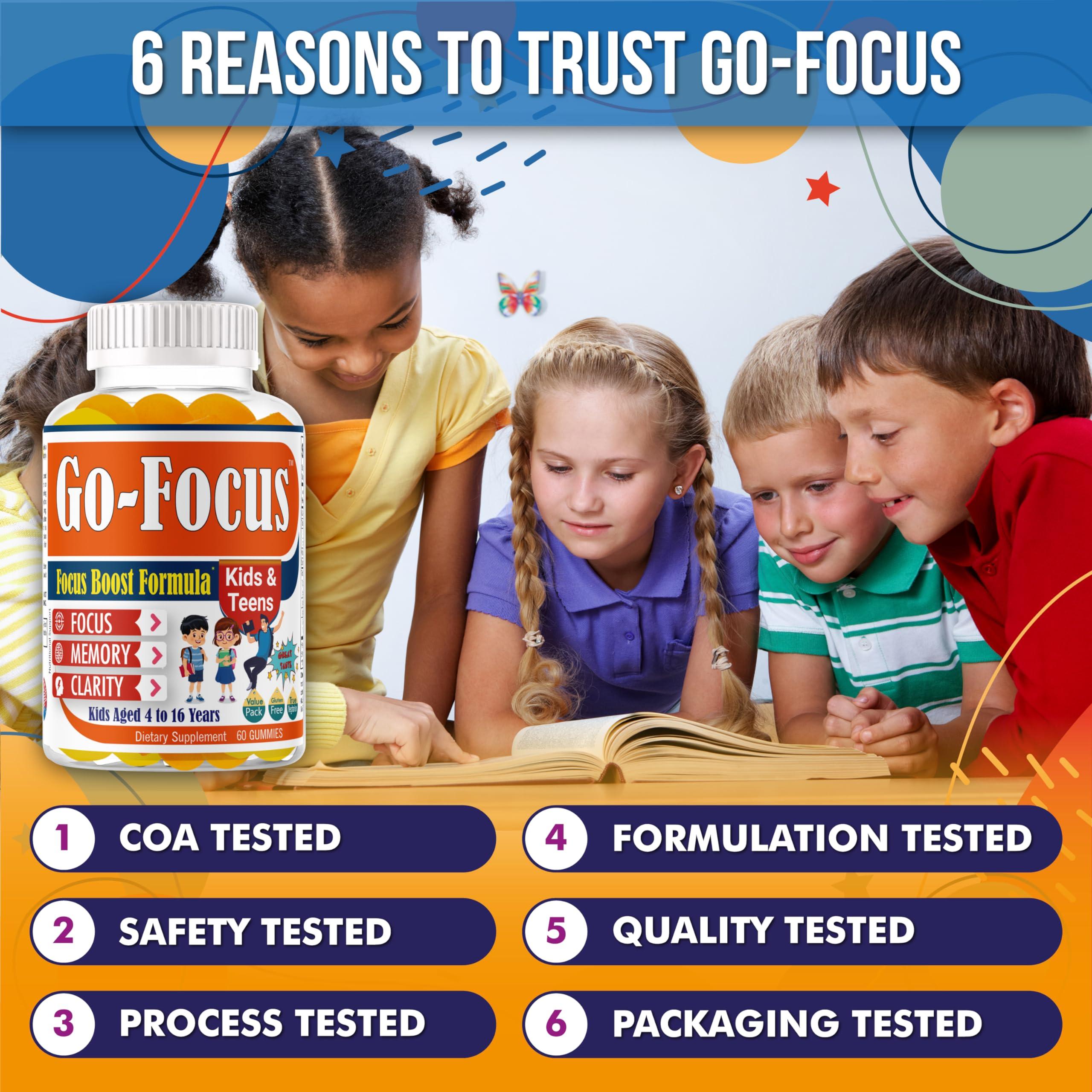 BrightKids BrightKids Brain Supplements for Memory and Focus, Omega 3 & DHA Focus Gummies for Kids, Memory Booster Focus Supplement for Kids & Teens- Low-Sugar, Natural Fruit Flavor 60 Gummies