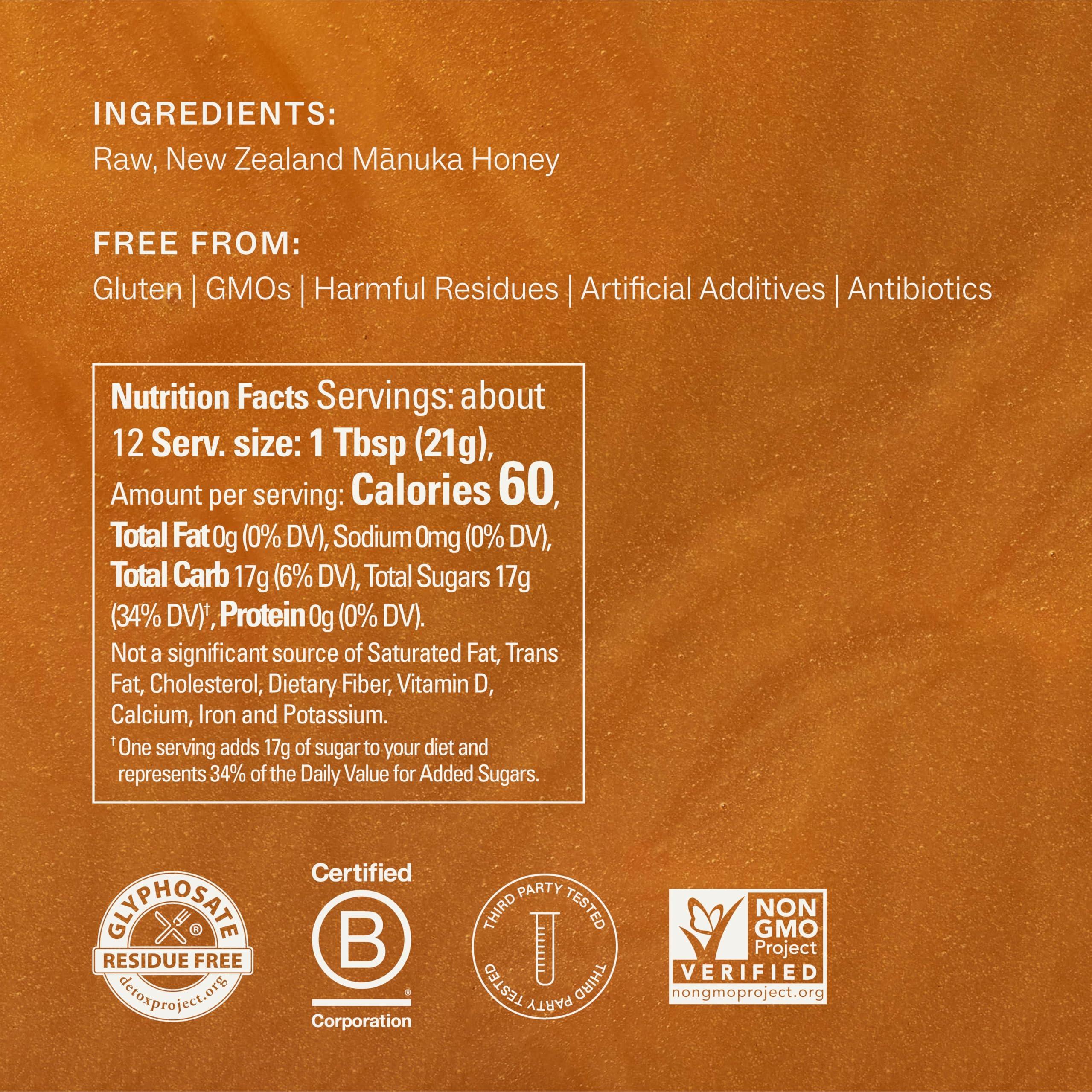 Manukora Manukora Raw Manuka Honey, MGO 50+, New Zealand Honey, Non-GMO, Traceable from Hive to Hand, Daily Wellness Support - 250g (8.82 Oz)