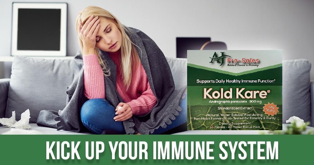 Kare-N-Herbs Kold Kare Daily Immune Health Function, 40 Count, Pack of 2 - Effective Against Cold, Sinus, Allergy Symptoms | Non-Habit Forming | No Side Effects