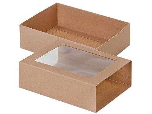 Nas 20 PK, Kraft Slide Open Candy Box Set, 6.5 x 4.75 x 2" for Candy Packaging Or Small Gifts