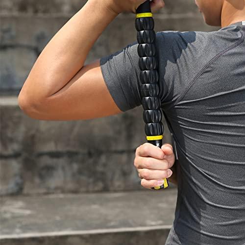 IDSON Idson Muscle Roller Stick for Athletes- Body Massage Sticks Tools-Muscle Roller Massager for Relief Muscle Soreness,Cramping and Tightness,Help Legs and Back Recovery,Black Yellow