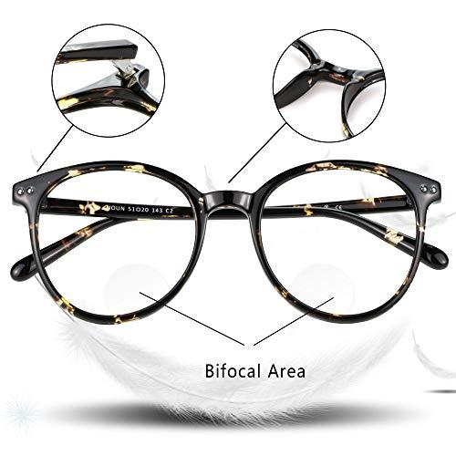 LifeArt LifeArt Bifocal Reading Glasses, Transition Photochromic Dark Grey Sunglasses, Dual-use for Outdoor UV Protection, Computer Reading Glasses, Reduce Glare, Eye Fatigue (Floral, 0.00/+1.75)