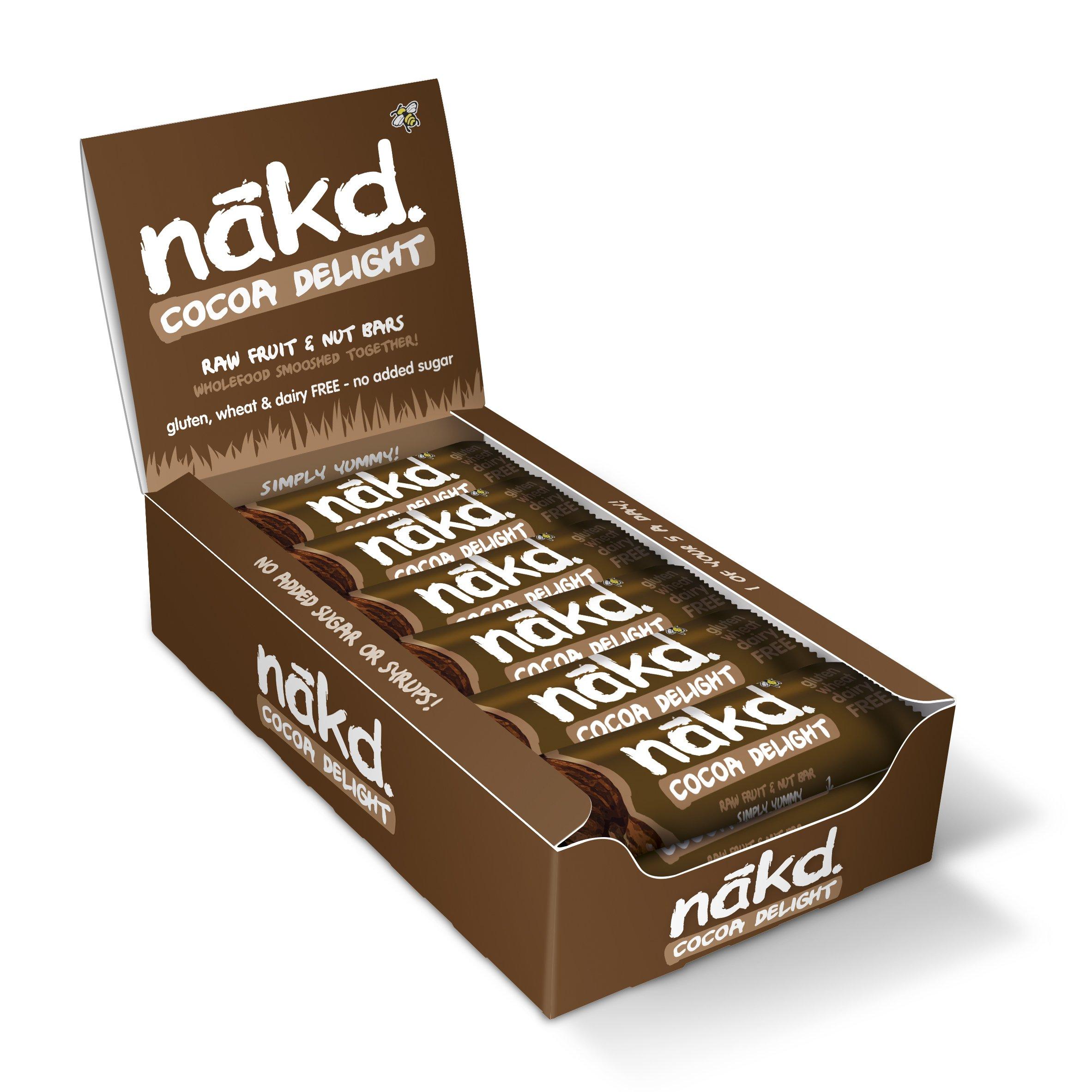 Nakd Nakd Bars, Cocoa Delight Raw Fruit and Nuts, Gluten Free, Vegan 18 Count