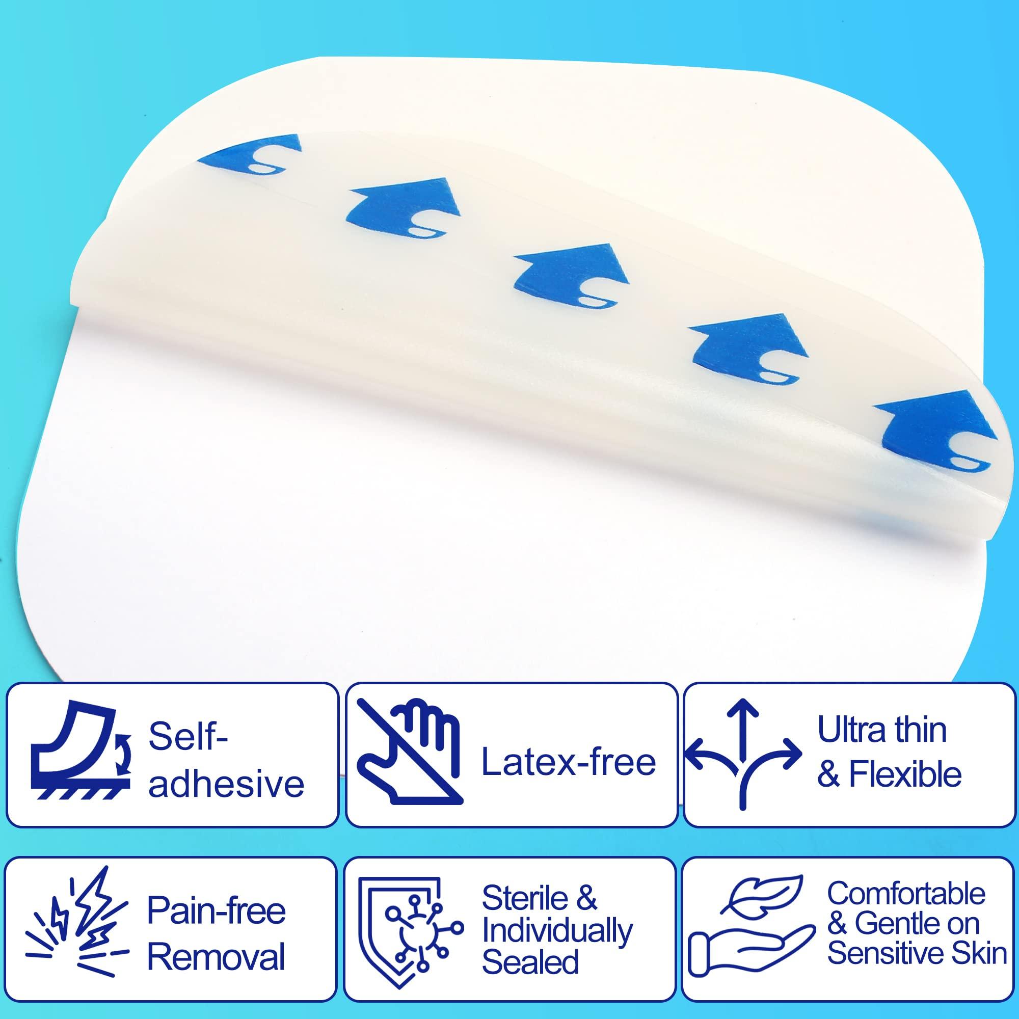 LotFancy LotFancy Hydrocolloid Bandages, 4x4, 14 Patches, Ultra Thin, FSA HSA Eligible, Large Hydrocolloid Dressing, Waterproof Wound Care Dressing Pad for Blister, Bed Sore, Burn, Pressure Ulcer Healing