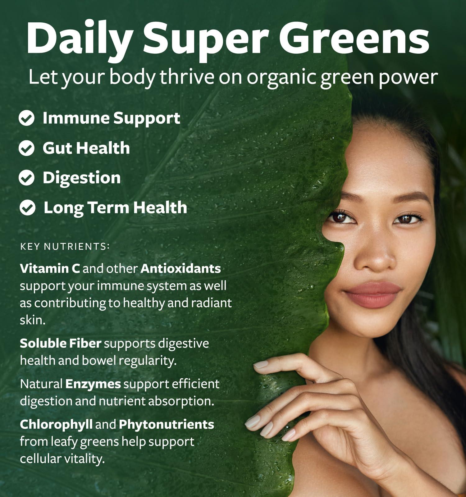 Healths Harmony Super Greens & Vitamin C (1-Month Supply) Greens & C Synergy Bundle of Organic Super Greens Powder - Complete Superfood (60 Capsules) & & Vitamin C Immune Support (60 Vegetarian Caps)(Non-GMO)