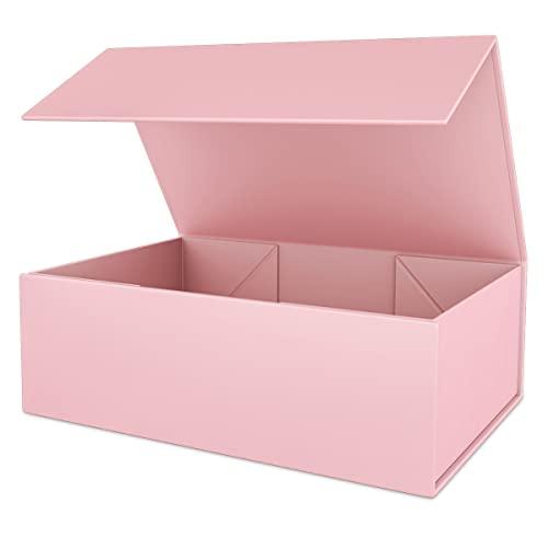 ROSTELACK Pink Gift Box 10\" x 6\" x 3\" with Magnetic Closure Lid Gift Box for Presents,Bridesmaid Gifts Box,Cute Box,Birthday Gift box,Luxury for Gift Packaging, Magnetic Gift Box for Wrapping Gifts (Pink)
