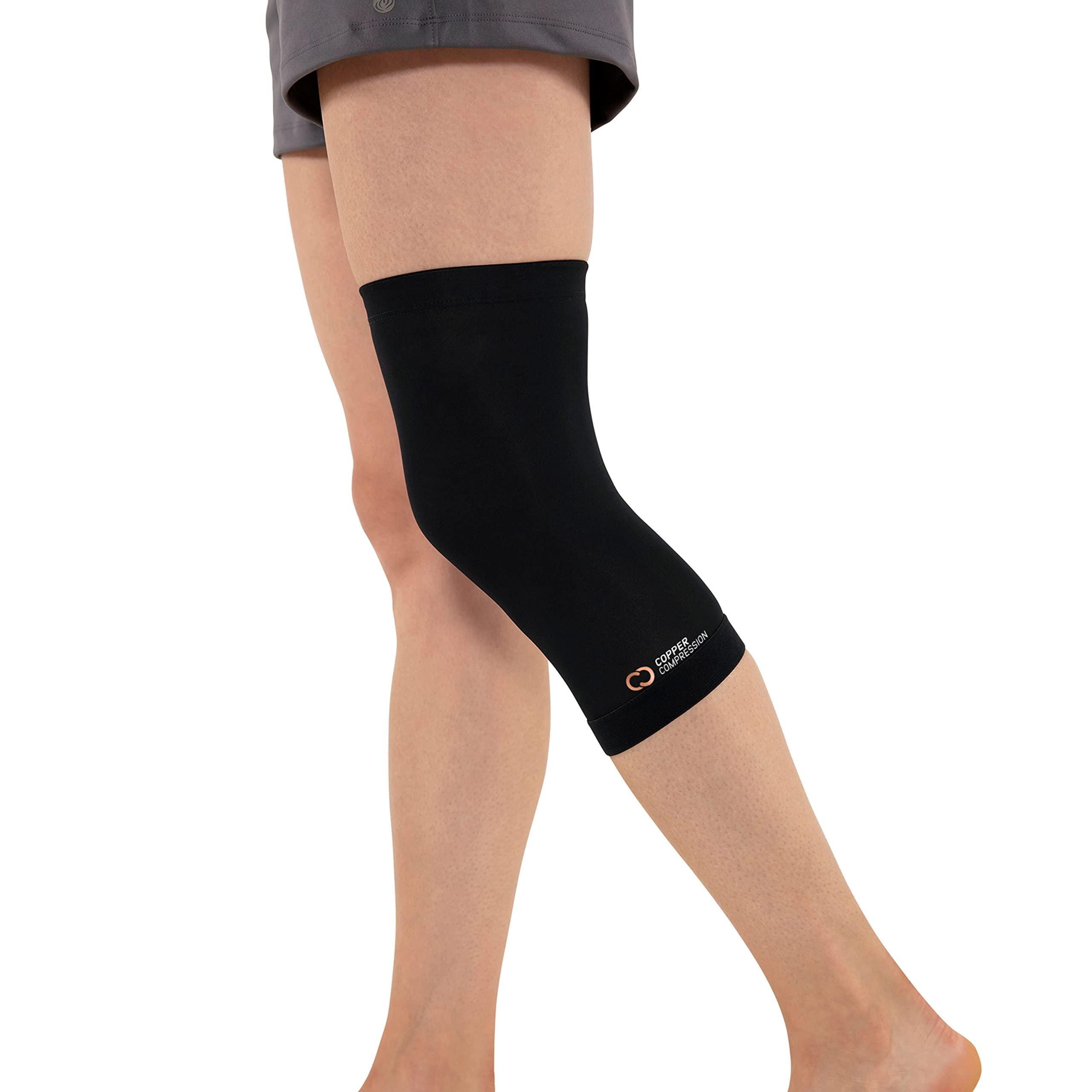 Copper Compression Copper Compression Knee Sleeve - Copper Infused Knee Stabilizer Support Brace for Meniscus Tear, ACL, MCL, Arthritis, Joint Pain Relief, Running, Sports, Hiking - Men & Women - Fits Right/Left - XL