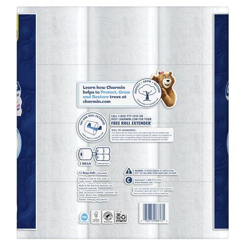 charmin Charmin Ultra-Soft 2-Ply Toilet Paper Mega Rolls, 4\" x 4\", White, 224 Sheets Per Roll, Pack Of 12 Rolls