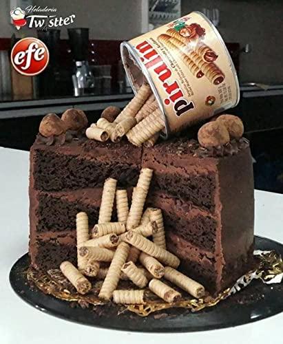 Pirulin Venezuela Pirulin Chocolate –Barquillas rellenas de Chocolate y Avellanas, Original de Venezuela / Pirulin Chocolate–Rolled Wafer Filled with Hazelnuts and Chocolate, Original from Venezuela (2Pack/380gr TOTAL)