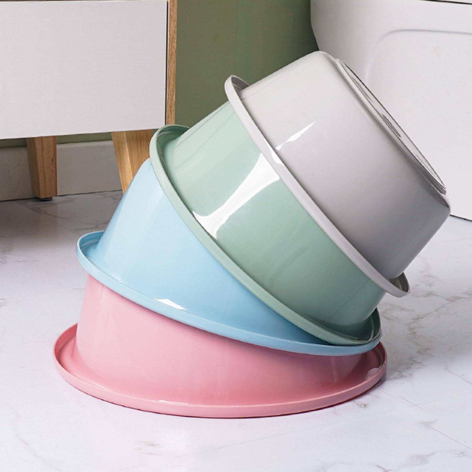 HERCHR HERCHR Round Plastic Wash Basin, Round Dish Wash Basin Dish Wash Tub Bathroom Water Tub Plastic Portable Dish Tub for Camping, 11.6x3.9in, Blue