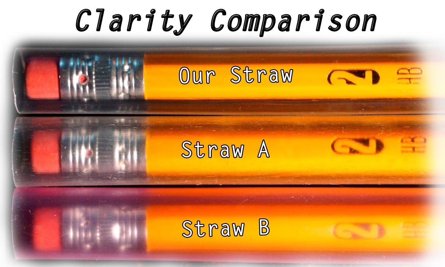 SparklingClearStraws.com 100 3/8" Wide Smoothie and Bubble Tea Fat Straws - Sparkling Clear (3/8" Wide XL)