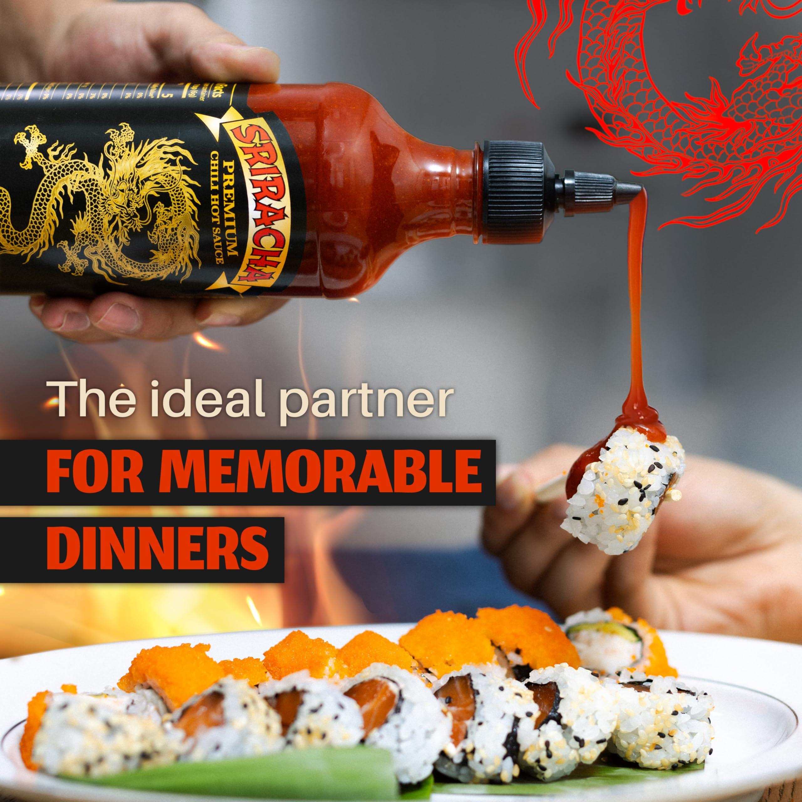 Underwood Ranches Underwood Ranches Limited Edition Dragon Sriracha Sauce - Hot Sauce, Perfect for Spicing Up Any Dish! - Made from Red Jalapeno Peppers That Started the Sriracha Movement, 17 oz - 3 Pack