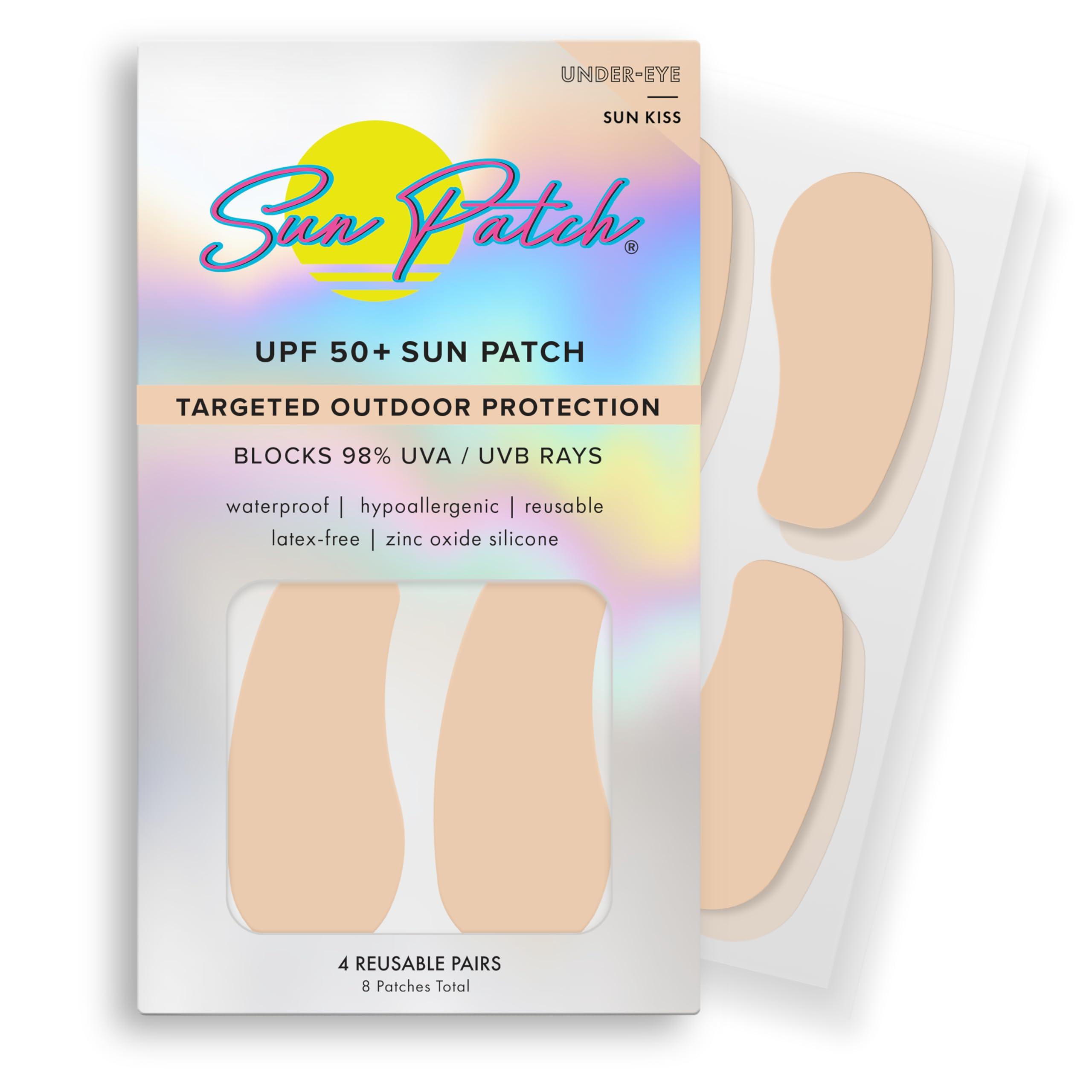 Sun Patch Sun Patch, Reusable Under Eye Sunblock Patches, 100% Silicone Sunscreen Under Eye Patches for UV Protection, Face Stickers with UPF 50, 1 Pack/4 Pairs, Sunkiss (Nude) (Golf, Surf, Swim, Ski & Snow)