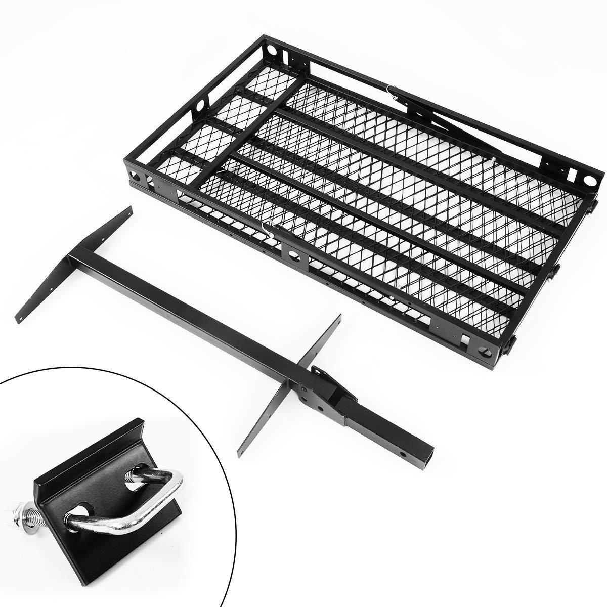 Nightcore Nightcore Foldable Wheelchair Carrier, Mobility Scooter Loading Ramp for 500 Lbs Capacity, Heavy Duty Strong Hitch Cargo with Ramp,Folded to 3 different positions, 49"X28"X4"