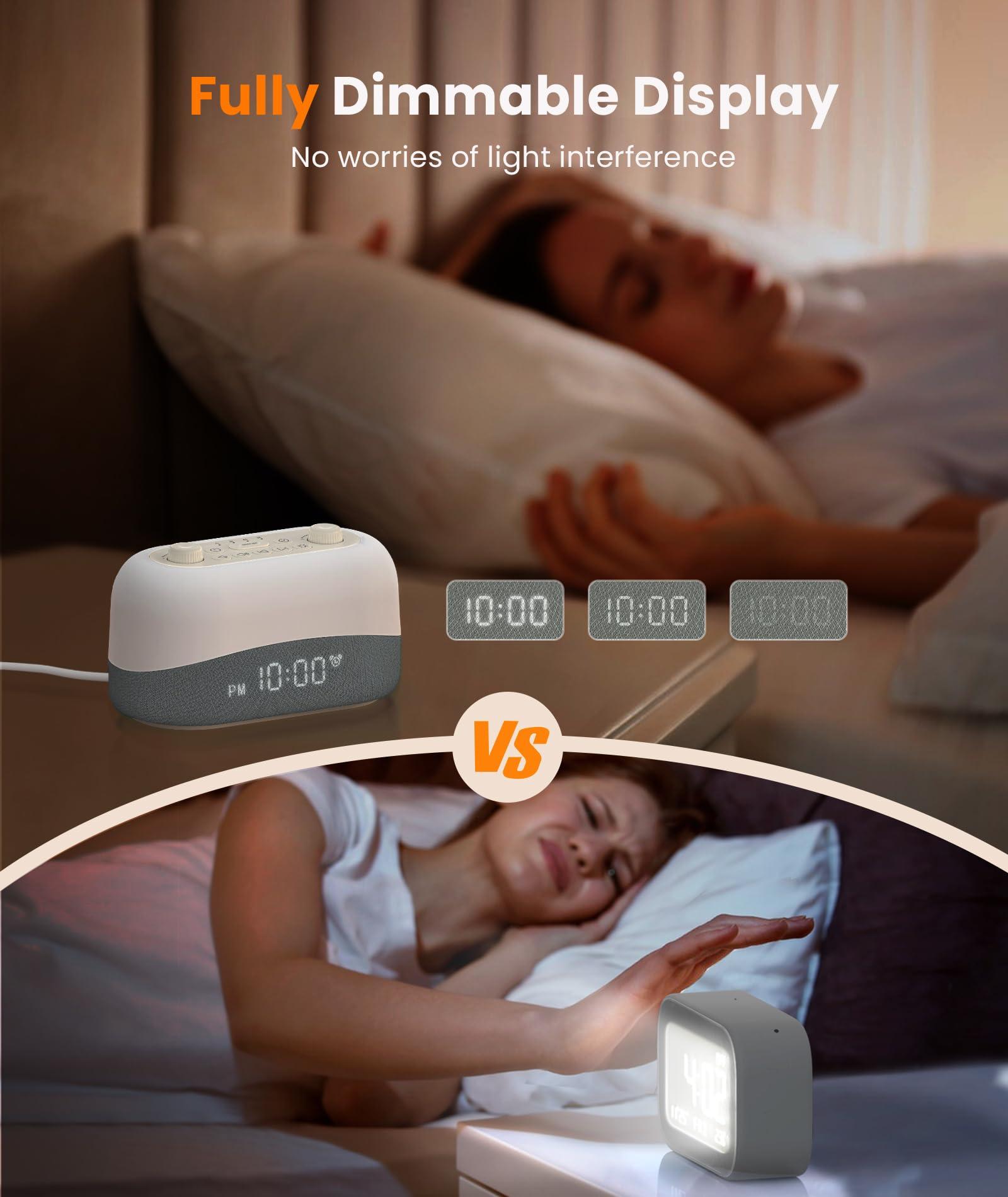 Dreamegg Dreamegg Sound Machine Alarm Clock - White Noise Sound Machine with 29 Soothing Sounds, Night Light, 0-100% Dimmable, 3 Alarm Sounds, Snooze, Digital Alarm Clock for Sleep Adults Bedrooms