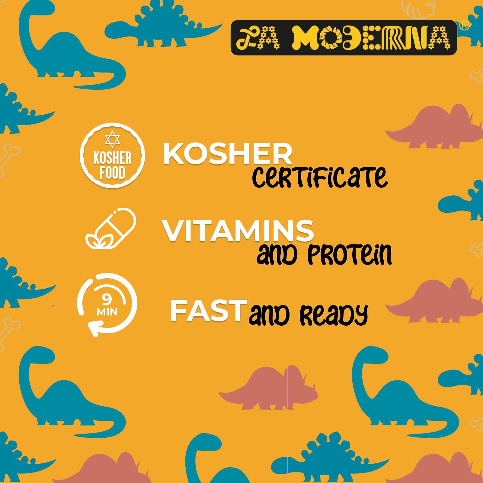 La Moderna LA MODERNA, Kids Dinosaurios, Pasta, Hecha con Smola de Trigo Durum, Enriquecida con Vitaminas, 7 oz, Pack de 20