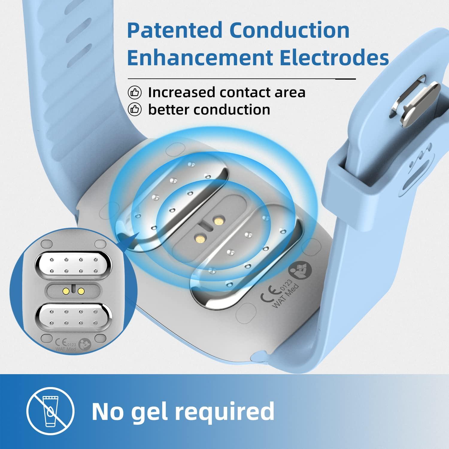 EmeTerm EmeTerm Anti-Nausea Wristband Relieve Morning Motion Travel Sickness Rechargeable Drug Free Bands Without Side Effects - Extra 2pack Conductive Gel