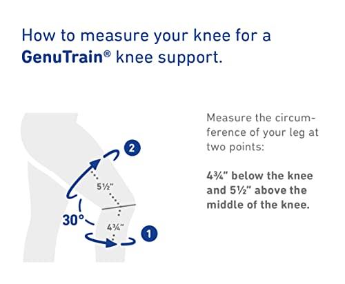 Bauerfeind Bauerfeind GenuTrain Knee Support Brace (New Version) - Targeted Support for Pain Relief & Stabilization for Weak, Swollen & Injured Knees & Arthritis - Size 7C, Comfort - Color Titanium