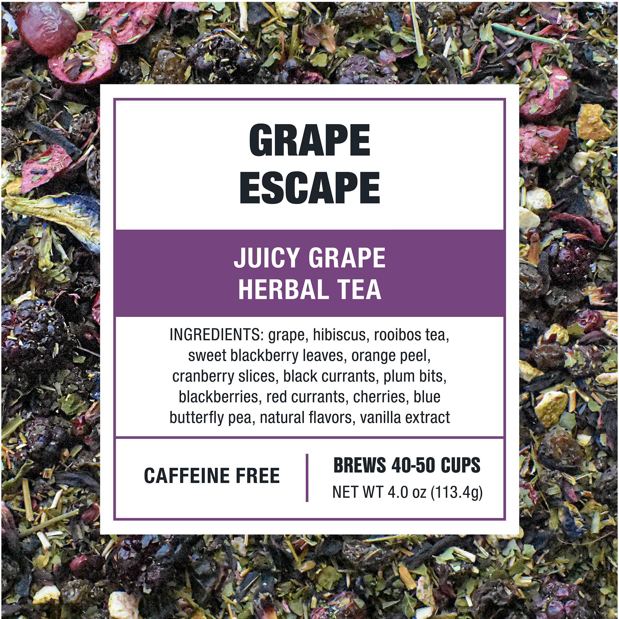Tiesta Tea Tiesta Tea - Grape Escape | Loose Leaf | Juicy Grape Herbal Tea | Non Caffeinated Fruit Blends | Make Hot or Iced Up to 50 Cups | 4 oz Refillable Tin