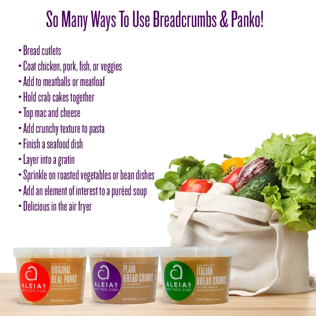 Aleia’s Best. Taste. Ever. ALEIA\'S BEST. TASTE. EVER. Panko Original - 12 oz / 1 PACK - Authentic Taste, Crunchy Breading for Gluten Free Recipes, Certified Gluten Free, Non-GMO, Dairy Free, Low Sodium, Kosher