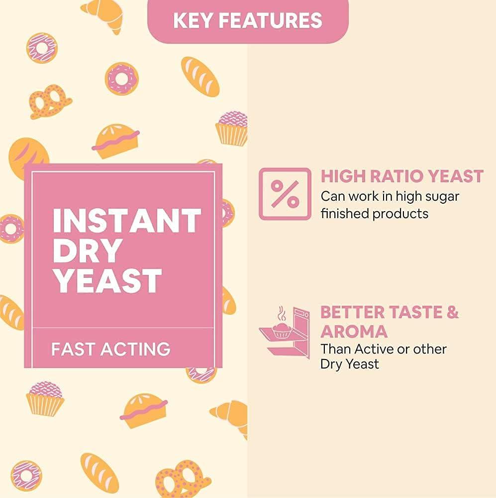 Generic Instant Dry Yeast Powder, 100g | Nutritional Yeast Powder for Baking | Active & Instant Yeast for Bread Making at Home | Instant Dry Yeast for Baking, Bread, Cake, Pizza & Wines